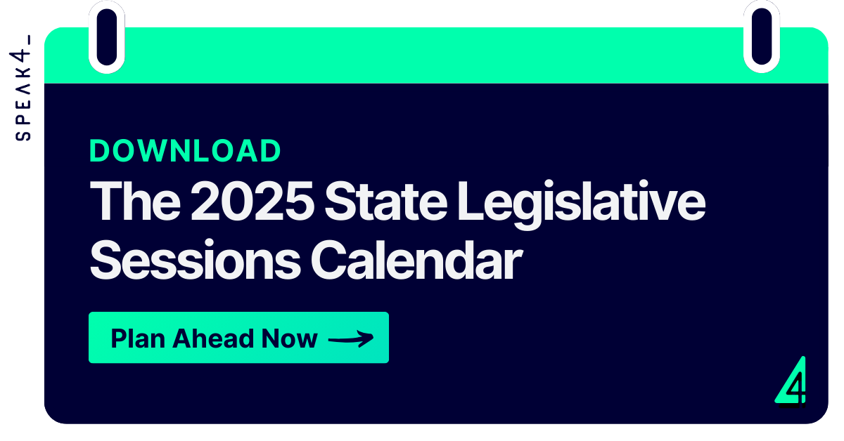 2025 State Legislative Sessions Calendar Speak4